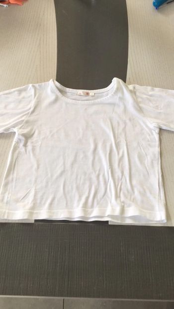 Tee-shirt court 9 ans blanc