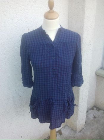 Tunique bleu marine à carreaux T38