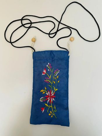 Sacoche bourse téléphone ou autre chinois bleu trousse