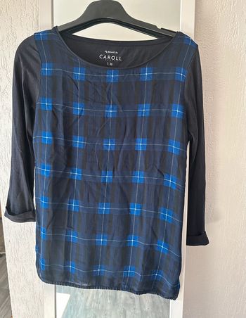 T-shirt en 50% coton 50% modal manches 3/4 femme taille 36 Caroll
