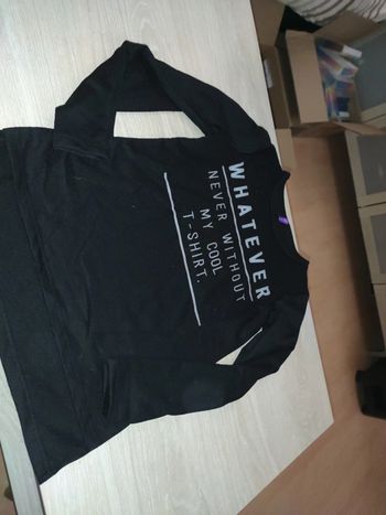 Tee shirt épais noir whatever Gémo 12ans