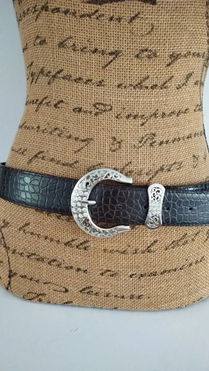 Ceinture marron style écaille 90 cm femme - photo numéro 3