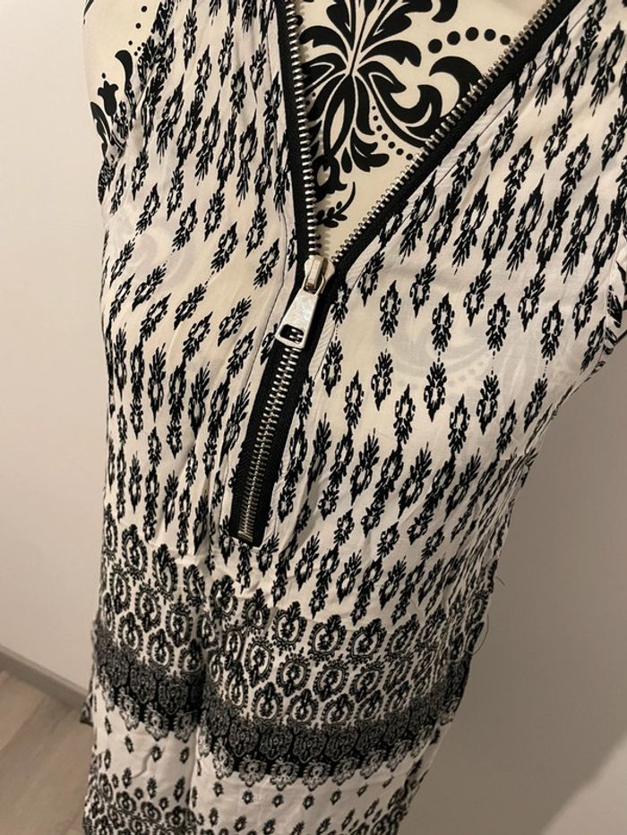 Robe Kaylla motif ethnique noir et blanc, fermeture éclair, taille 36 - photo numéro 4