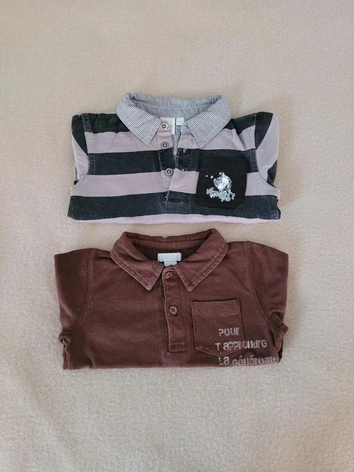 lot de 2 Polo manches longues 12 mois