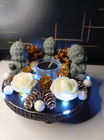 Plateau décoratif Thème Bouddha zen lumineux