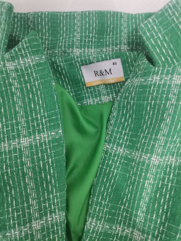 Robe manteau verte élégante taille 46 R&M style chic intemporel - photo numéro 3