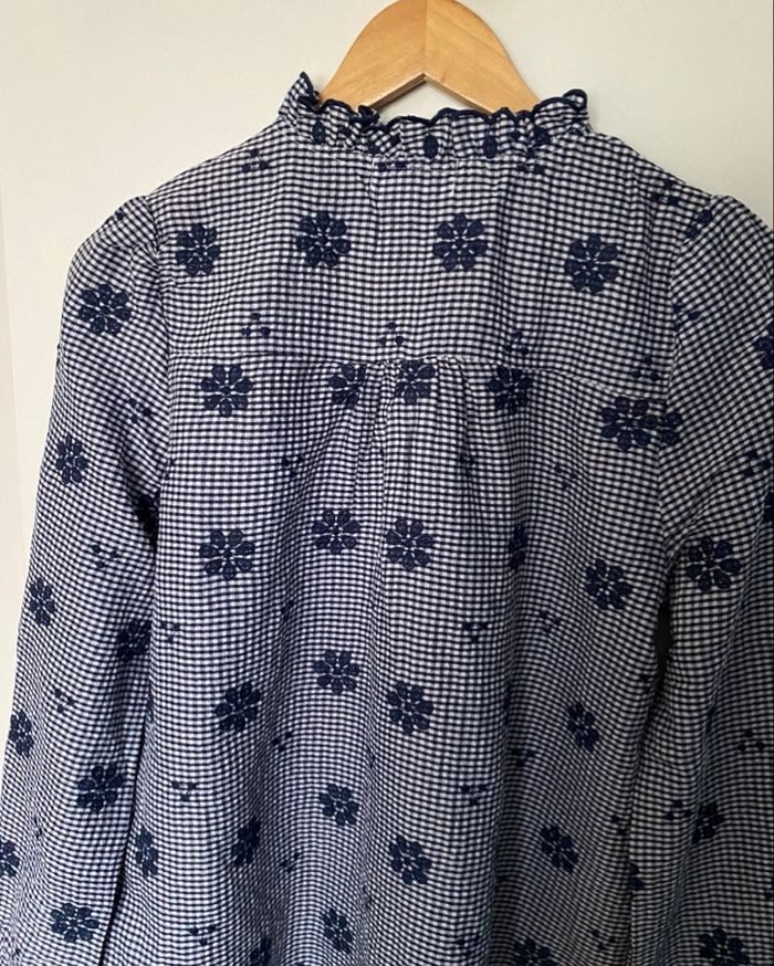 Blouse avec broderie fleurs - Marine - Taille S/M - photo numéro 5