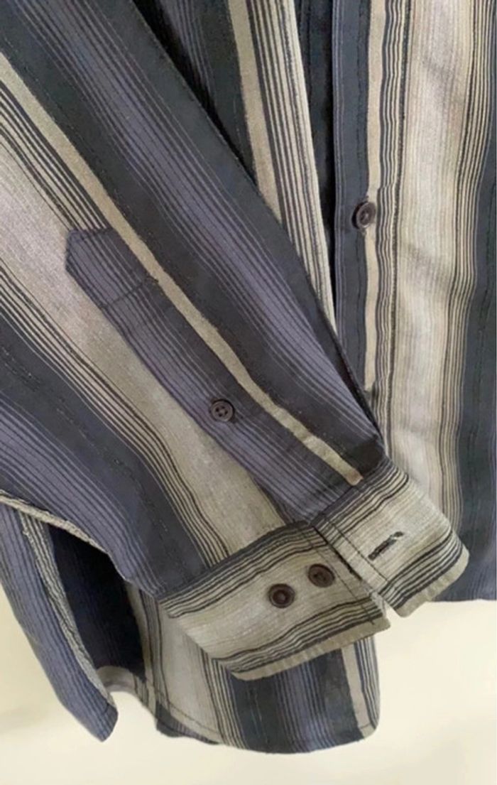 Jolie chemise marine et gris In Extenso taille L - photo numéro 3