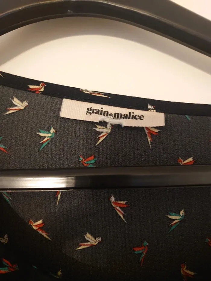 Blouse fluide manches longues oiseaux - photo numéro 2