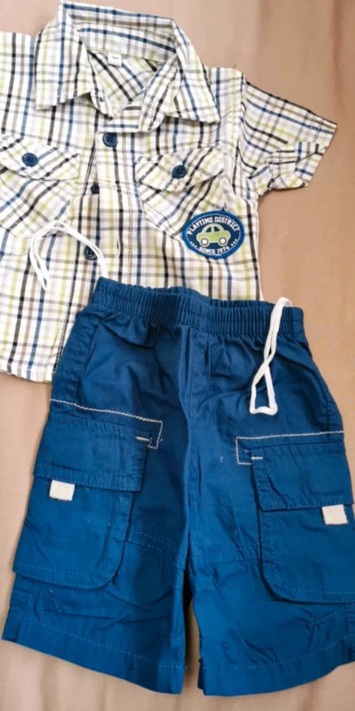Ensemble short et chemise - 3 mois - photo numéro 2