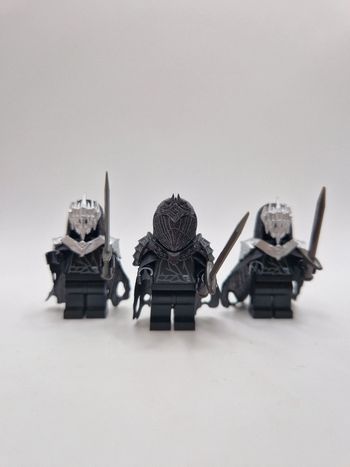 Figurines type lego 3 Nazgul custom 3d résine et peint seigneur des anneaux