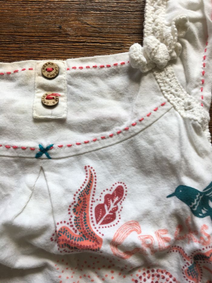 Petit top blanc et motifs /creeks/6 mois - photo numéro 3