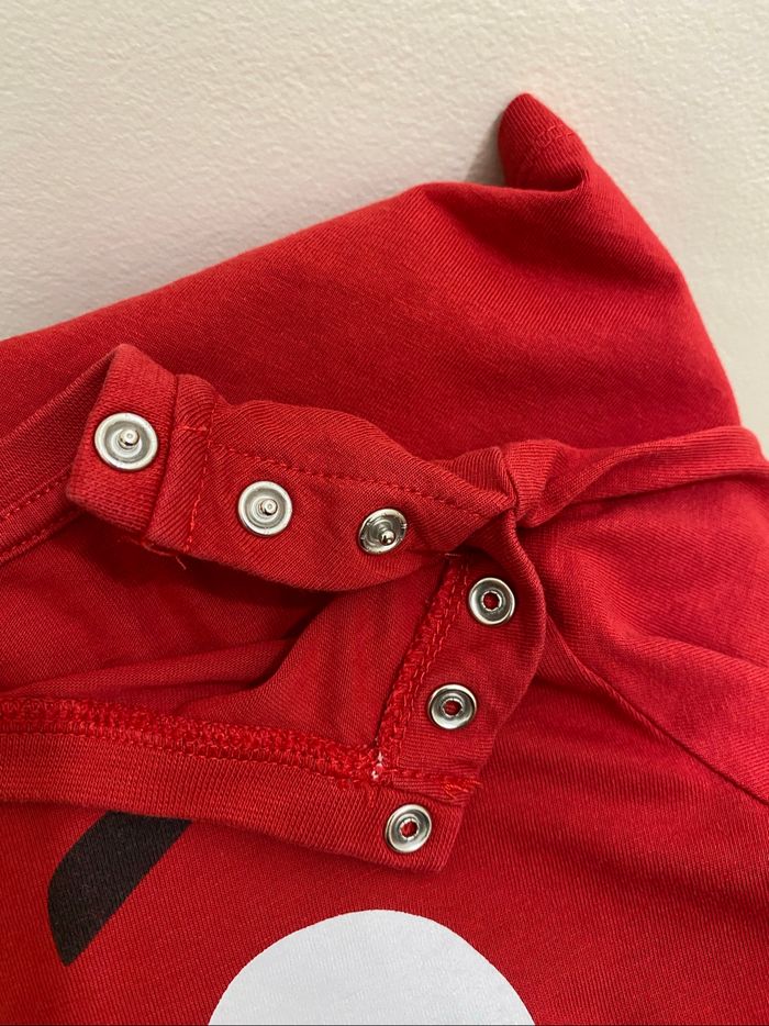 T-shirt manches longues rouge rigolo émotion yeux colère bébé garçon 18 mois DPAM - photo numéro 6