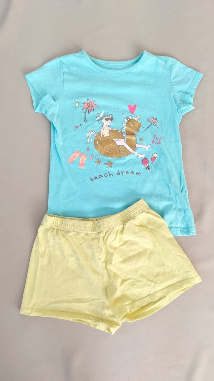 🩵 Pyjashort thème mer/plage - 10 ans - In extenso - En bon état 🩵