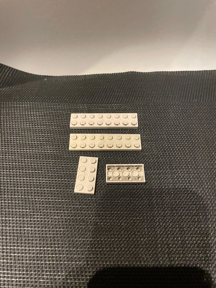 Lego lot 4 briques avec métal électriques blanches officiel pièces détachées vintage city - photo numéro 2