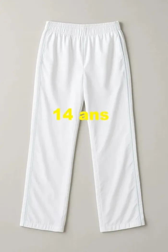 Pantalon de sport liseré turquoise fermeture éclair en bas Poivre Blanc Taille 14 ans