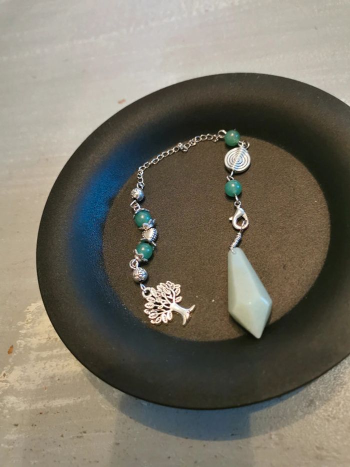 Pendule divinatoire radiesthésie pointe vert - photo numéro 2