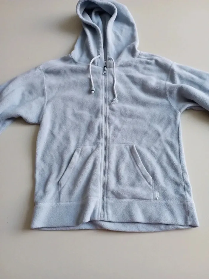 Gilet polaire bleu ciel à capuche girls 12 ans