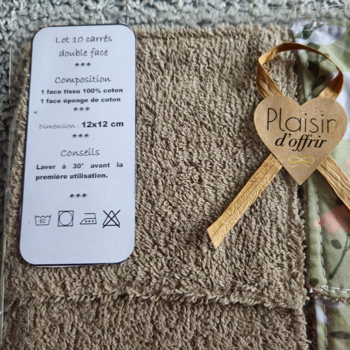 10 lingettes lavables 12x12 cm - photo numéro 3