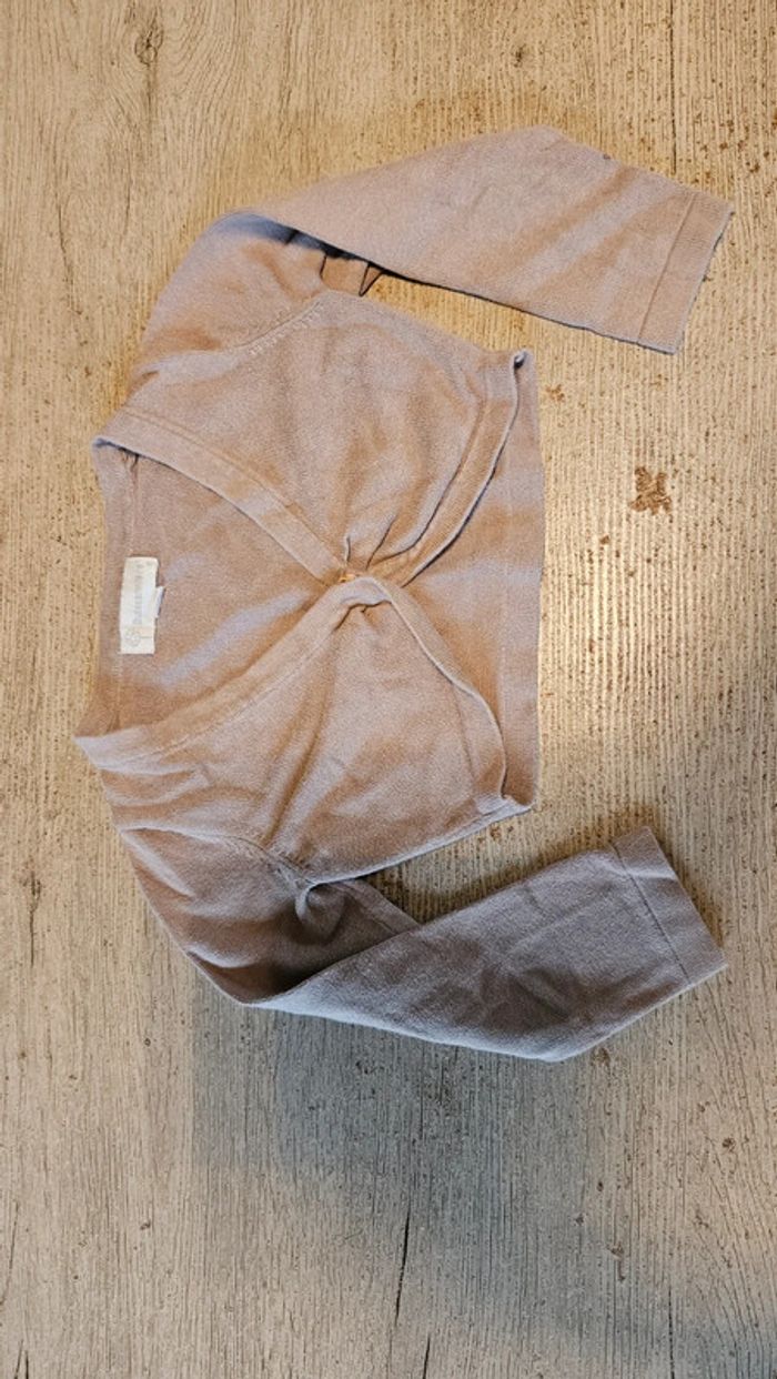 Boléro à manches longues beige foncé, Buissonnière, 6 ans, nickel - photo numéro 3