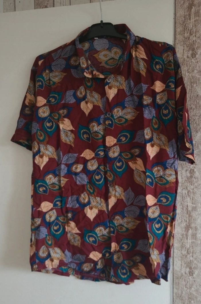 Chemise imprimée homme manches courtes