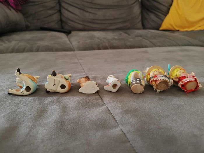 Lot de figurines anciennes vintages poupées souris cocker chouette - photo numéro 2