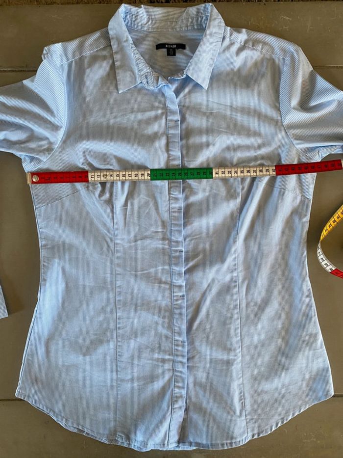 Chemise Kiabi blanche et bleue à rayures taille 40 - photo numéro 11