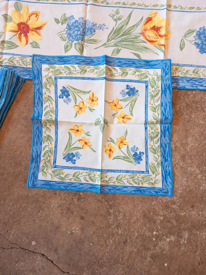🥕nappe + 18 serviettes coton polyester - photo numéro 2