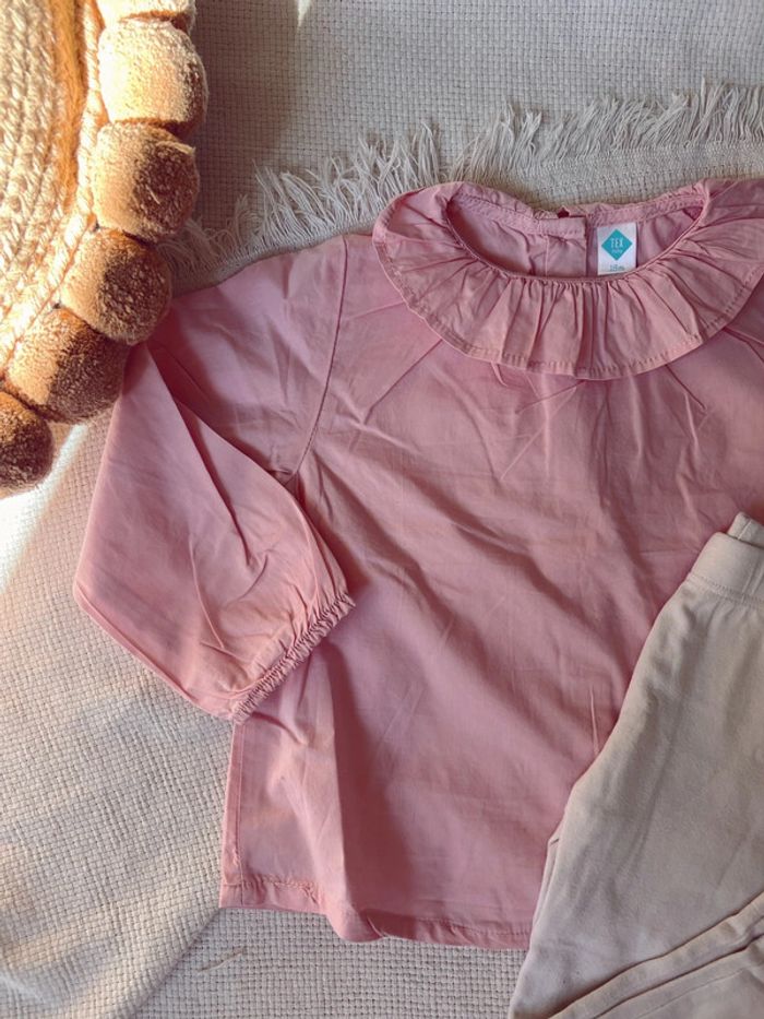 Ensemble blouse et legging blanc 18 mois 86 - photo numéro 2