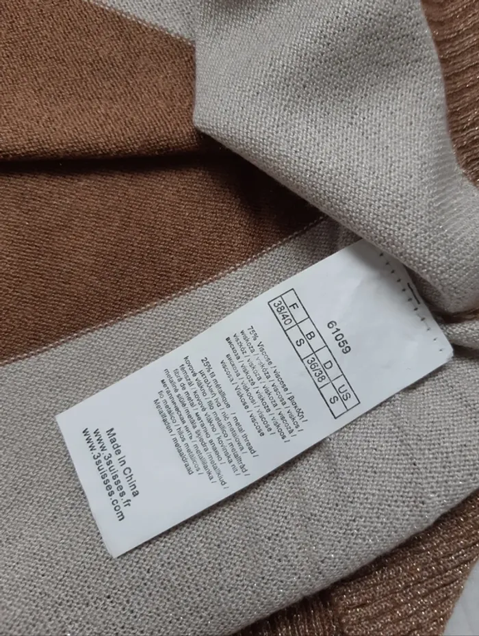 Pull fin rayé 3 Suisses T38/40 - photo numéro 7