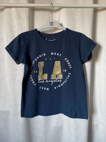 T-shirt marine paillettes dorées 10/11 ans Primark