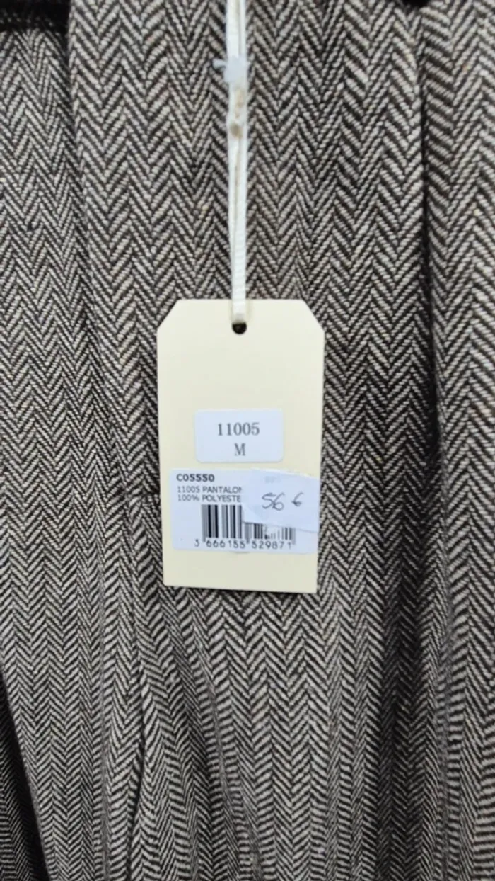 Pantalon Large Femme – Motif Chevron Marron – Taille M-A21 - photo numéro 3