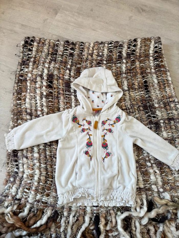 Veste bébé fille effet velours 18 mois
