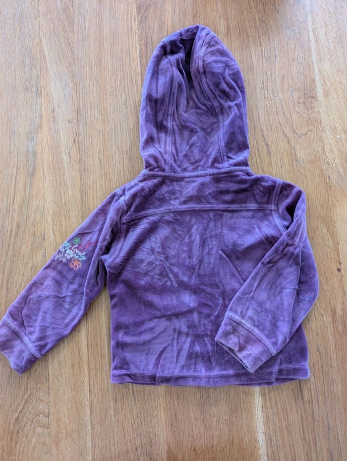 Veste velours mauve 4 ans motifs licorne - photo numéro 2