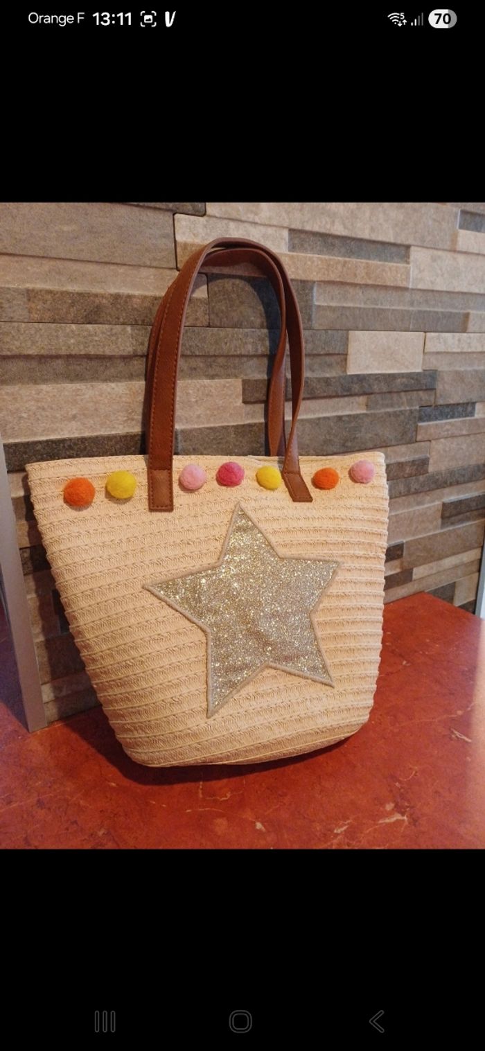 Sac en paille fille - photo numéro 1