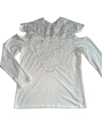 Tee shirt dentelle blanc taille s