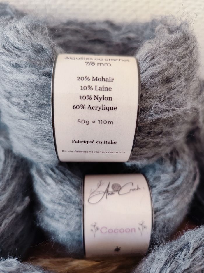 Lot de 10 pelotes mohair gris - photo numéro 3