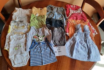 Lot de 17 vêtements fille,été, 12 mois