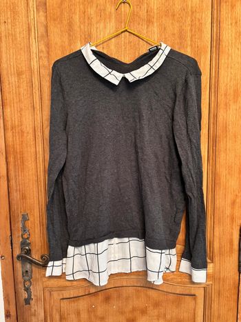 Pull effet chemise dessous