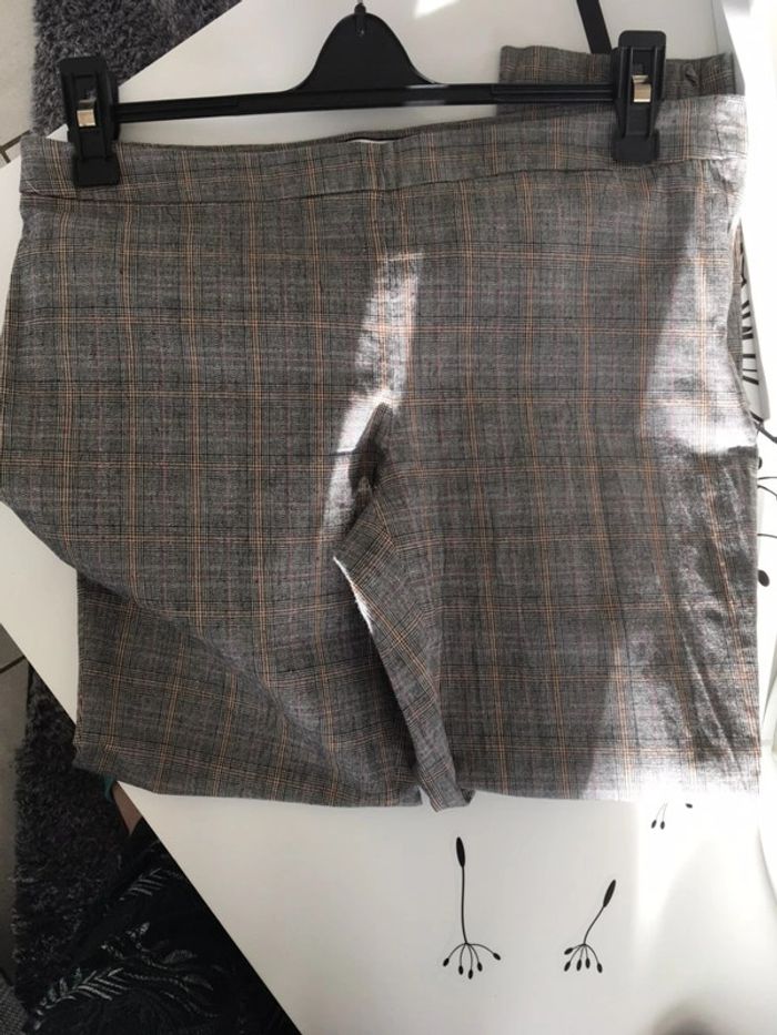 Pantalon à carreaux gris ajusté Nafnaf taille 42 - photo numéro 3