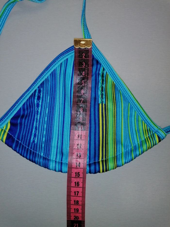 Maillot de bain bikini, bleu vert jaune, M - photo numéro 5