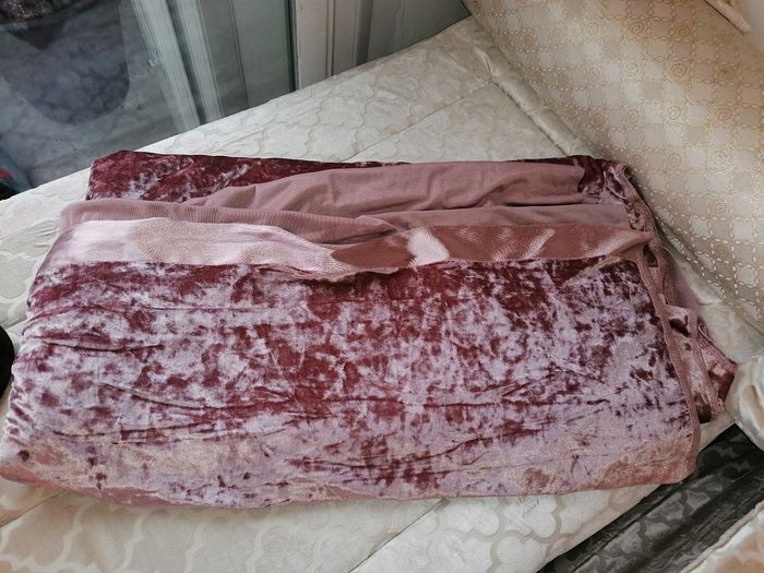 Tissu rose/violet velours - photo numéro 6