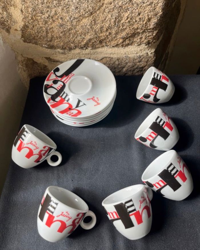Lot de 6 tasses et 6 sous tasses à café Jamy Vintage - photo numéro 4