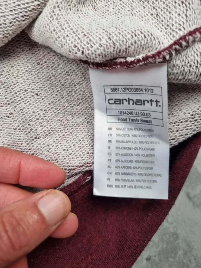 Pull capuche Carhartt WIP bordeaux Taille S - photo numéro 6