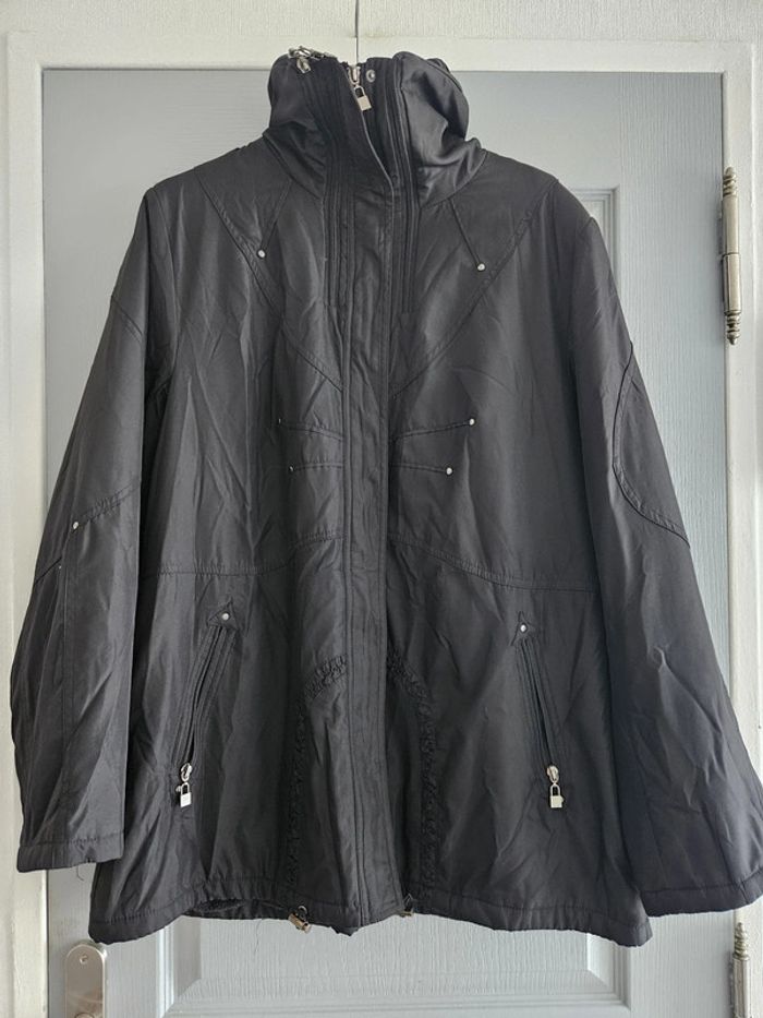 Manteau imperméable à capuche femme - Taille 42 / XL - MS Collection - Noir