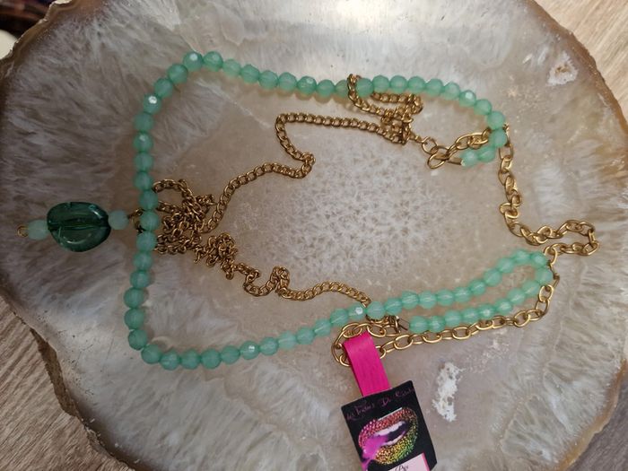 Collier Sautoir Doré Vert - photo numéro 9