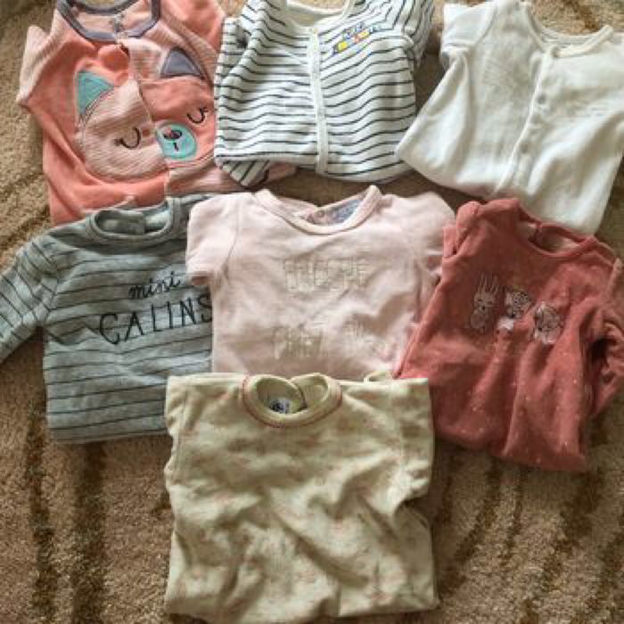 Lot de 6 pyjamas en velour 3 mois