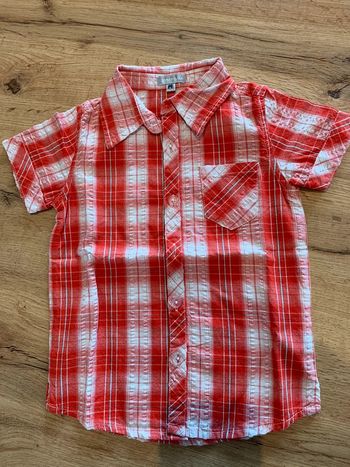 Chemise manches courtes garçon 2 ans carreaux rouge