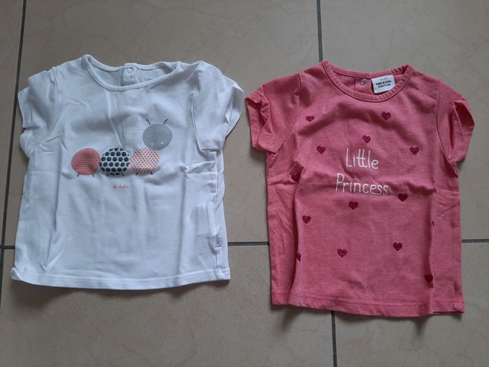 Lot de 6 tee shirts fille 12 mois - photo numéro 2