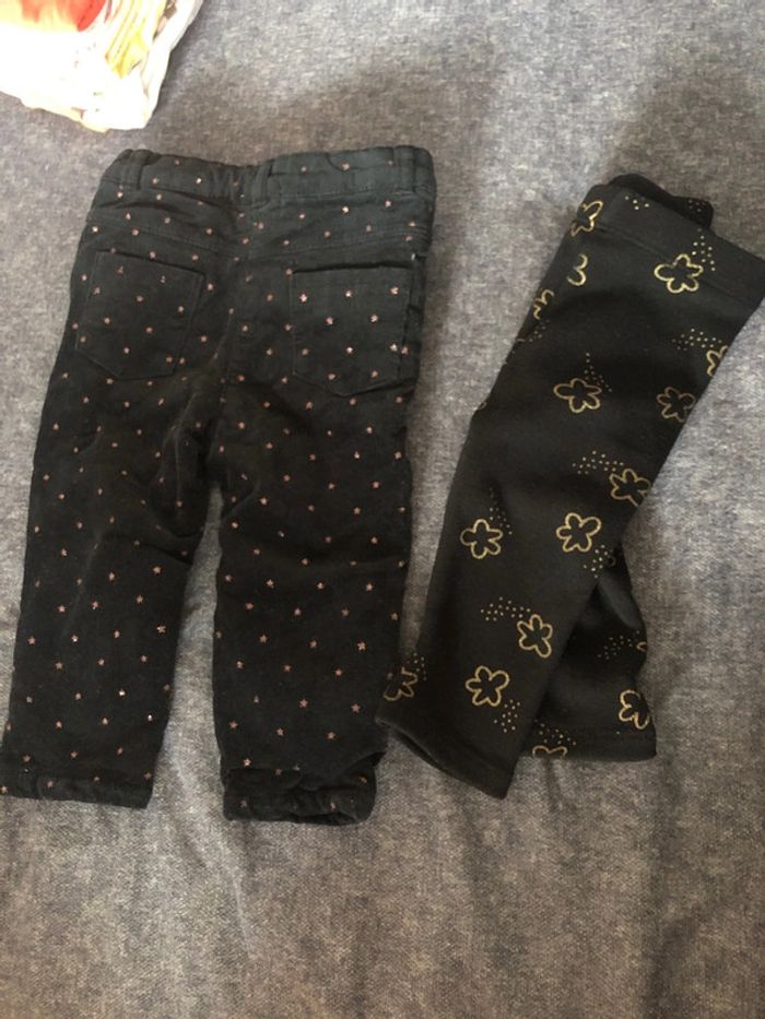 Lot pantalons fille bébé 9 mois - photo numéro 2